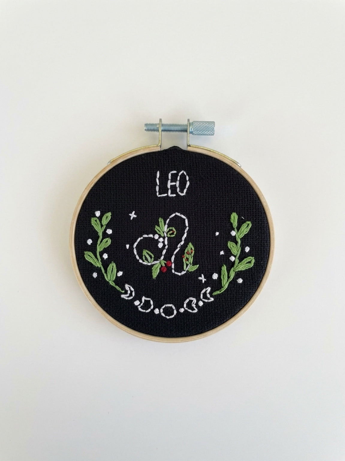 Handmade Embroidered Zodiac Hoop | zodiac Embroidery Wall Art & Shelf Décor