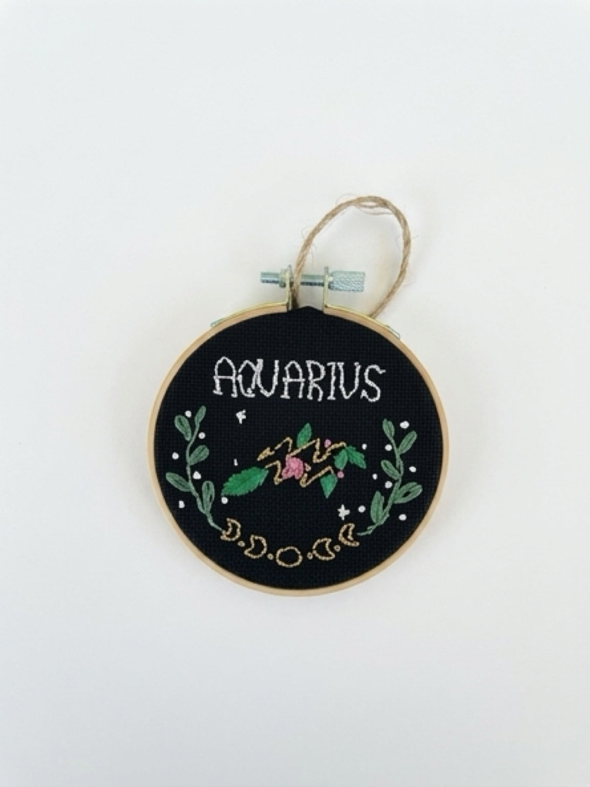 Handmade Embroidered Zodiac Hoop | zodiac Embroidery Wall Art & Shelf Décor