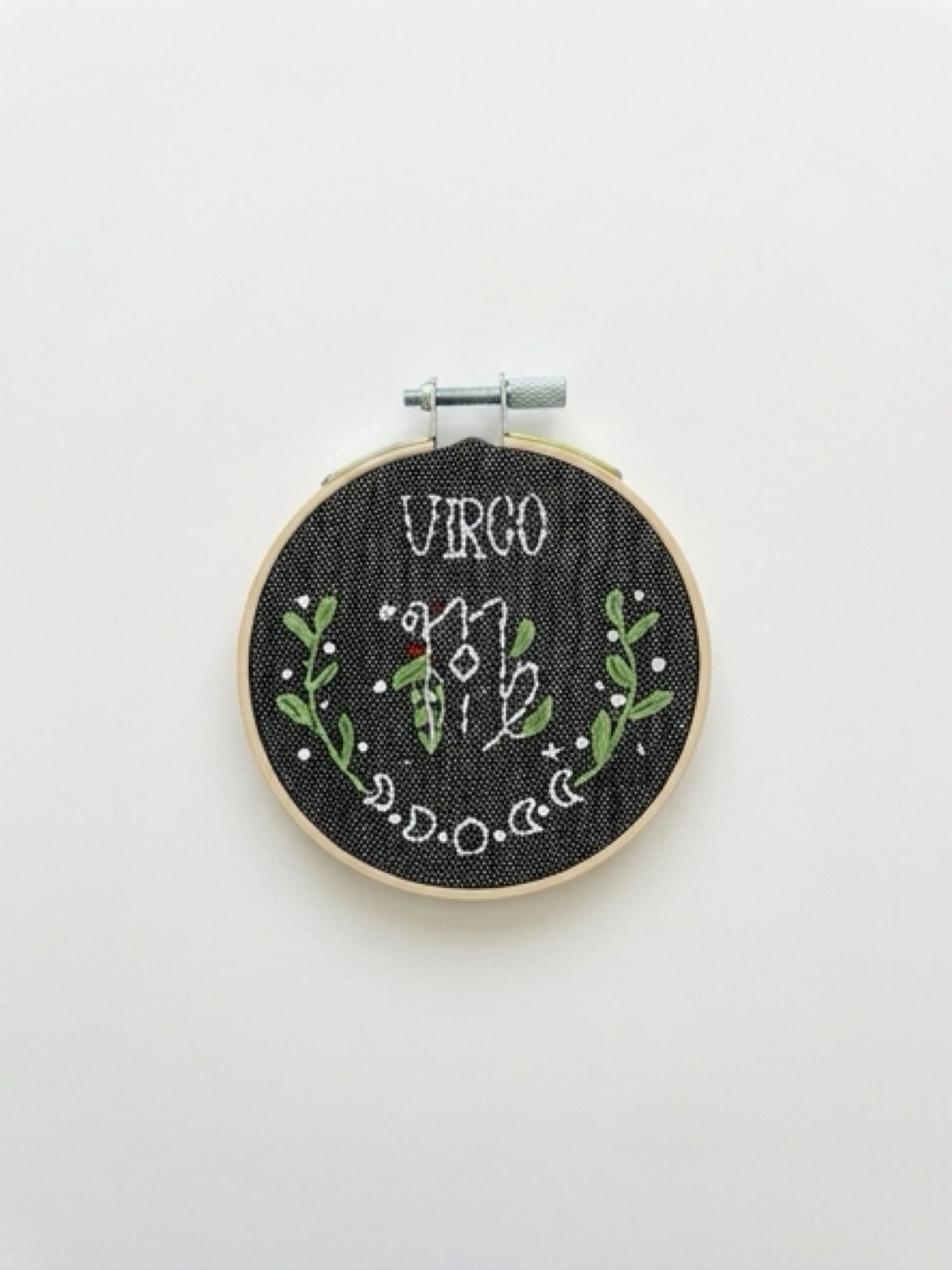 Handmade Embroidered Zodiac Hoop | zodiac Embroidery Wall Art & Shelf Décor