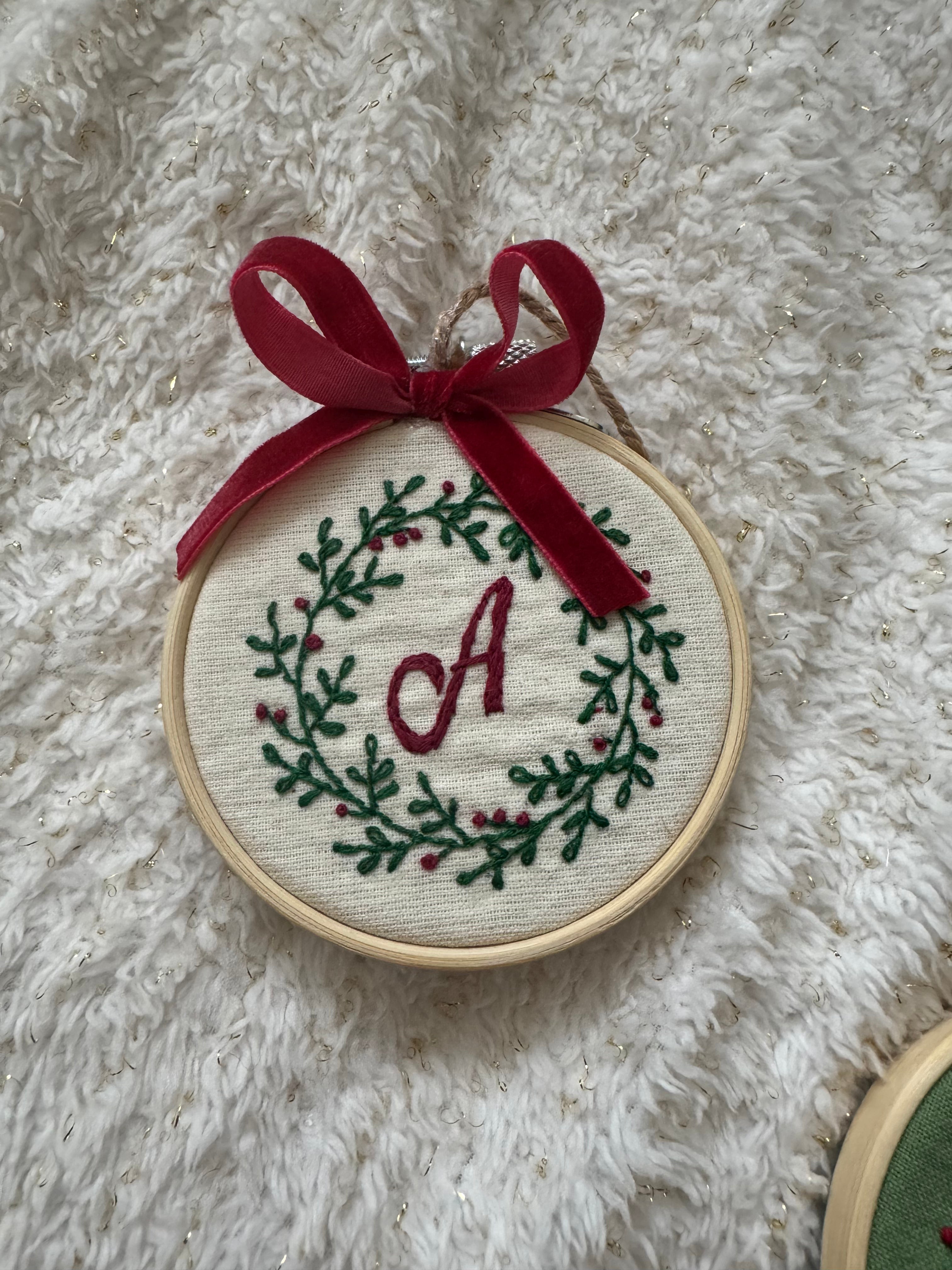 Handmade Personalized Embroidered Christmas Ornament