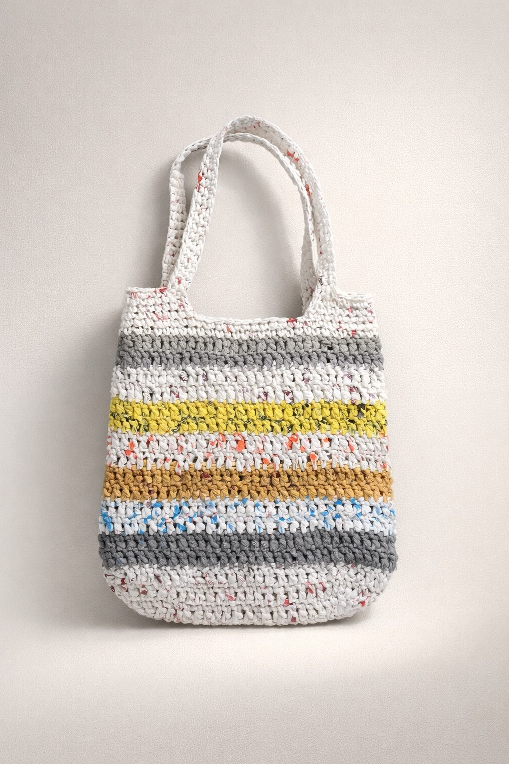Large Stripe Plarn Tote - Multicolor